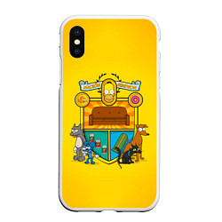 Чехол iPhone XS Max матовый Simpsons nation