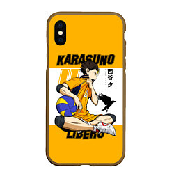 Чехол iPhone XS Max матовый Юу Нишиноя из Карасуно Haikyu!!, цвет: 3D-коричневый