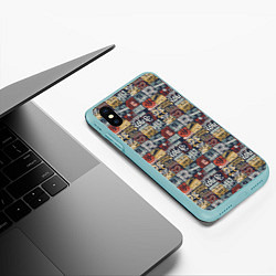 Чехол iPhone XS Max матовый Легкоатлет, цвет: 3D-мятный — фото 2