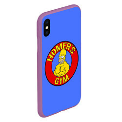 Чехол iPhone XS Max матовый Спортзал Гомера, цвет: 3D-фиолетовый — фото 2
