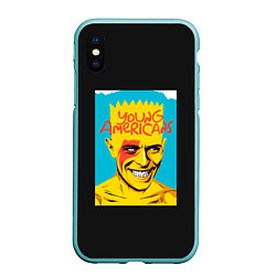 Чехол iPhone XS Max матовый Bart x Bowie, цвет: 3D-мятный
