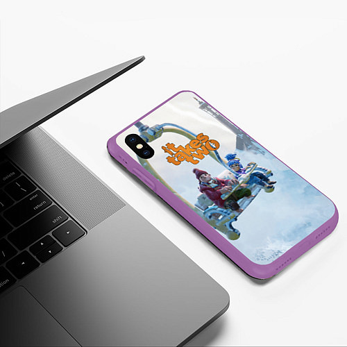 Чехол iPhone XS Max матовый It Takes Two Коди и Мэй / 3D-Фиолетовый – фото 3