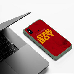 Чехол iPhone XS Max матовый The Weeknd - Star Boy, цвет: 3D-темно-зеленый — фото 2