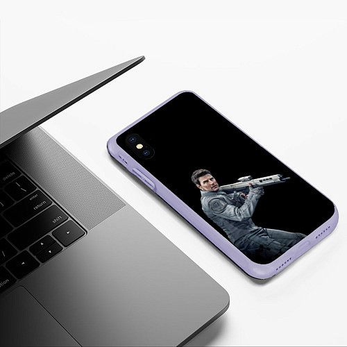 Чехол iPhone XS Max матовый Том Круз / 3D-Светло-сиреневый – фото 3