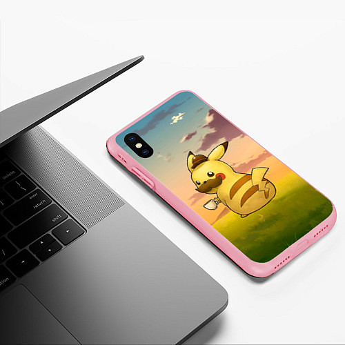 Чехол iPhone XS Max матовый Детектив Пикачу / 3D-Баблгам – фото 3