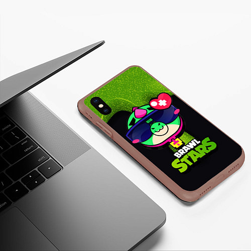 Чехол iPhone XS Max матовый Базз Buzz Brawl Stars / 3D-Коричневый – фото 3