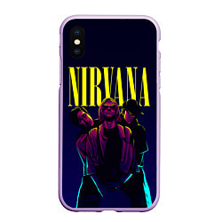 Чехол iPhone XS Max матовый Nirvana Neon, цвет: 3D-сиреневый