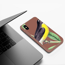 Чехол iPhone XS Max матовый Птица, цвет: 3D-коричневый — фото 2