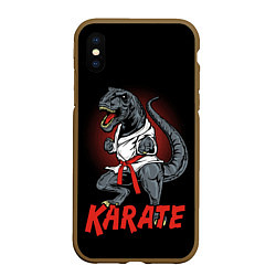 Чехол iPhone XS Max матовый KARATE T-REX, цвет: 3D-коричневый