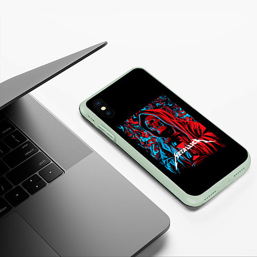 Чехол iPhone XS Max матовый Тур Металлики / 3D-Салатовый – фото 3