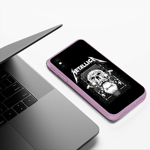 Чехол iPhone XS Max матовый Death magnetic / 3D-Сиреневый – фото 3