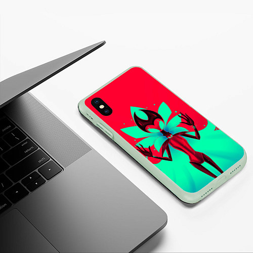 Чехол iPhone XS Max матовый Grimm / 3D-Салатовый – фото 3