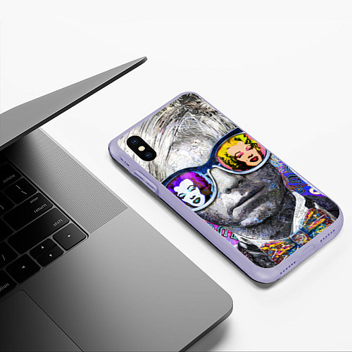 Чехол iPhone XS Max матовый Andy Warhol Энди Уорхол / 3D-Светло-сиреневый – фото 3