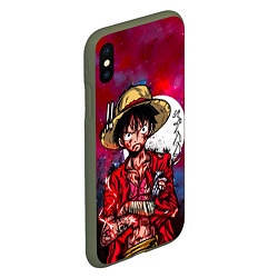 Чехол iPhone XS Max матовый Луффи One Piece Большой куш, цвет: 3D-темно-зеленый — фото 2