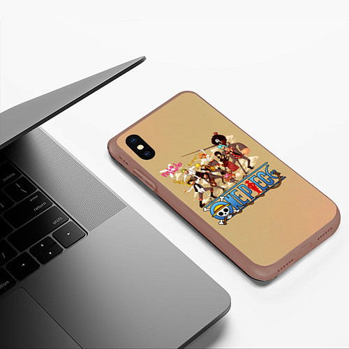 Чехол iPhone XS Max матовый Пираты Соломенной Шляпы One Piece / 3D-Коричневый – фото 3