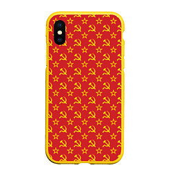 Чехол iPhone XS Max матовый СССР, цвет: 3D-желтый