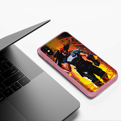 Чехол iPhone XS Max матовый Пламя воли / 3D-Малиновый – фото 3