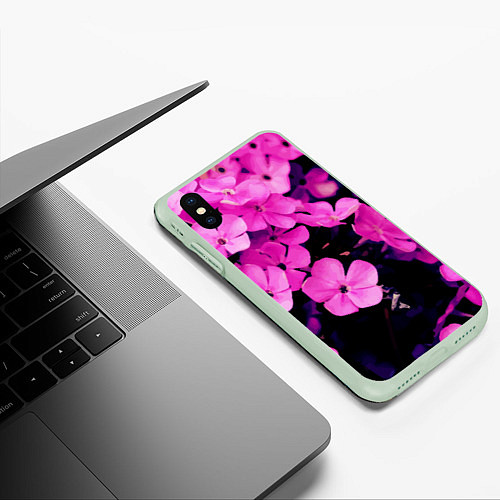 Чехол iPhone XS Max матовый Цветочный Альянс! / 3D-Салатовый – фото 3