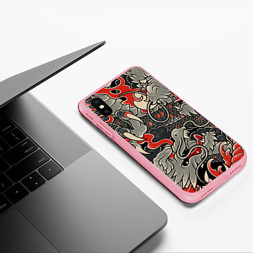 Чехол iPhone XS Max матовый Китайский Дракон, China Dragon / 3D-Баблгам – фото 3