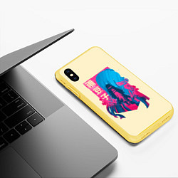Чехол iPhone XS Max матовый Nezuko Neon, цвет: 3D-желтый — фото 2