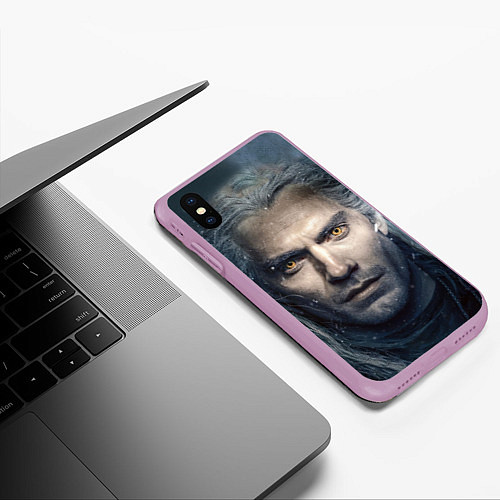 Чехол iPhone XS Max матовый THE WITCHER ГЕРАЛЬТ ИЗ РИВИИ / 3D-Сиреневый – фото 3