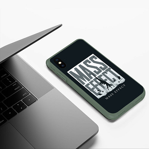 Чехол iPhone XS Max матовый Эффект массы / 3D-Темно-зеленый – фото 3