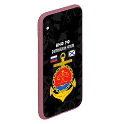 Чехол iPhone XS Max матовый Балтийский флот ВМФ России, цвет: 3D-малиновый — фото 2