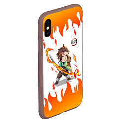 Чехол iPhone XS Max матовый Kimetsu No Yaiba Zenitsu Z, цвет: 3D-коричневый — фото 2