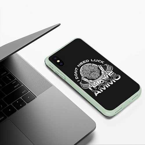 Чехол iPhone XS Max матовый Рекс / 3D-Салатовый – фото 3