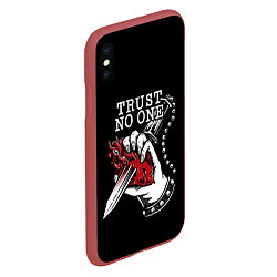 Чехол iPhone XS Max матовый TRUST NO ONE, цвет: 3D-красный — фото 2