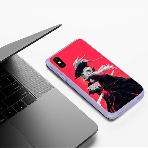 Чехол iPhone XS Max матовый Lady Maria / 3D-Светло-сиреневый – фото 3