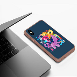 Чехол iPhone XS Max матовый Пони тим, цвет: 3D-коричневый — фото 2