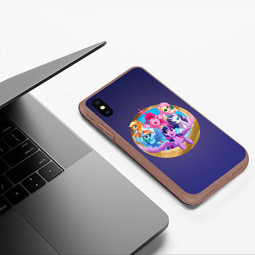 Чехол iPhone XS Max матовый Pony team / 3D-Коричневый – фото 3