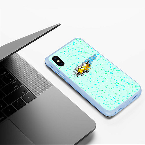 Чехол iPhone XS Max матовый Орел / 3D-Голубой – фото 3