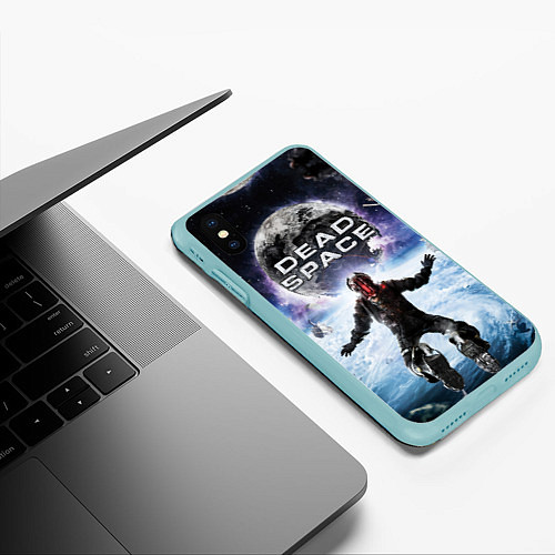 Чехол iPhone XS Max матовый Айзек в мертвом космосе / 3D-Мятный – фото 3