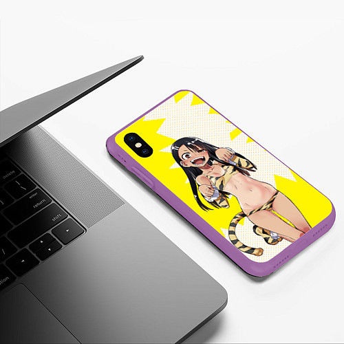 Чехол iPhone XS Max матовый Nagatoro / 3D-Фиолетовый – фото 3