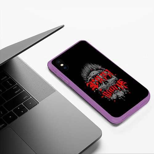 Чехол iPhone XS Max матовый Shaddix face / 3D-Фиолетовый – фото 3