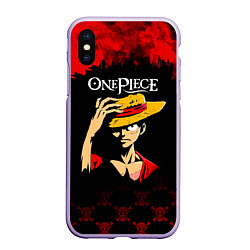 Чехол iPhone XS Max матовый Луффи One Piece Большой куш, цвет: 3D-светло-сиреневый