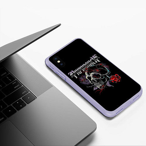 Чехол iPhone XS Max матовый Papa Roach Rose / 3D-Светло-сиреневый – фото 3