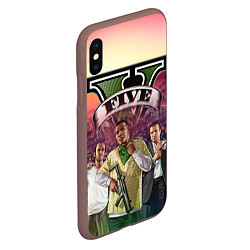 Чехол iPhone XS Max матовый GTA V TEAM FOREVER AND EVER, цвет: 3D-коричневый — фото 2