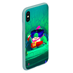 Чехол iPhone XS Max матовый Базз Buzz Brawl Stars, цвет: 3D-мятный — фото 2