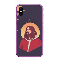 Чехол iPhone XS Max матовый Jared Leto 30 SECONDS TO MARS Z, цвет: 3D-фиолетовый