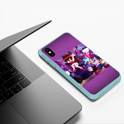 Чехол iPhone XS Max матовый Friday Night Funkin рисунок, цвет: 3D-мятный — фото 2