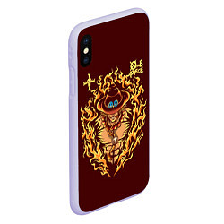 Чехол iPhone XS Max матовый One Piece Портгас Д Эйс в огне, цвет: 3D-светло-сиреневый — фото 2