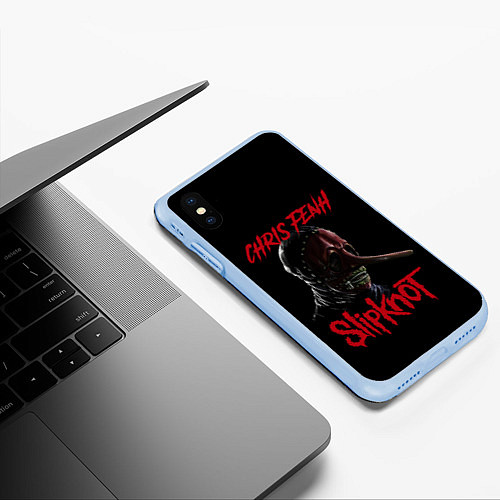 Чехол iPhone XS Max матовый CHRIS FENH SLIPKNOT СЛИПКНОТ Z / 3D-Голубой – фото 3