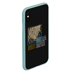 Чехол iPhone XS Max матовый Мирамар, цвет: 3D-мятный — фото 2