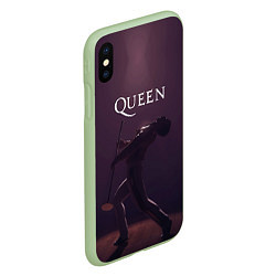 Чехол iPhone XS Max матовый Freddie Mercury Queen Z, цвет: 3D-салатовый — фото 2