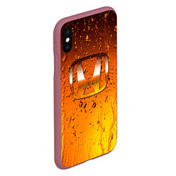 Чехол iPhone XS Max матовый Honda капли дождя, цвет: 3D-малиновый — фото 2