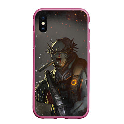 Чехол iPhone XS Max матовый CHRIS FEHN SLIPKNOT СЛИПКНОТ Z, цвет: 3D-малиновый