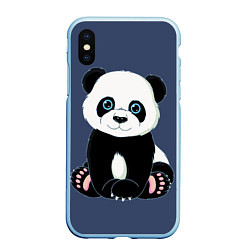 Чехол iPhone XS Max матовый Милая Панда Sweet Panda, цвет: 3D-голубой